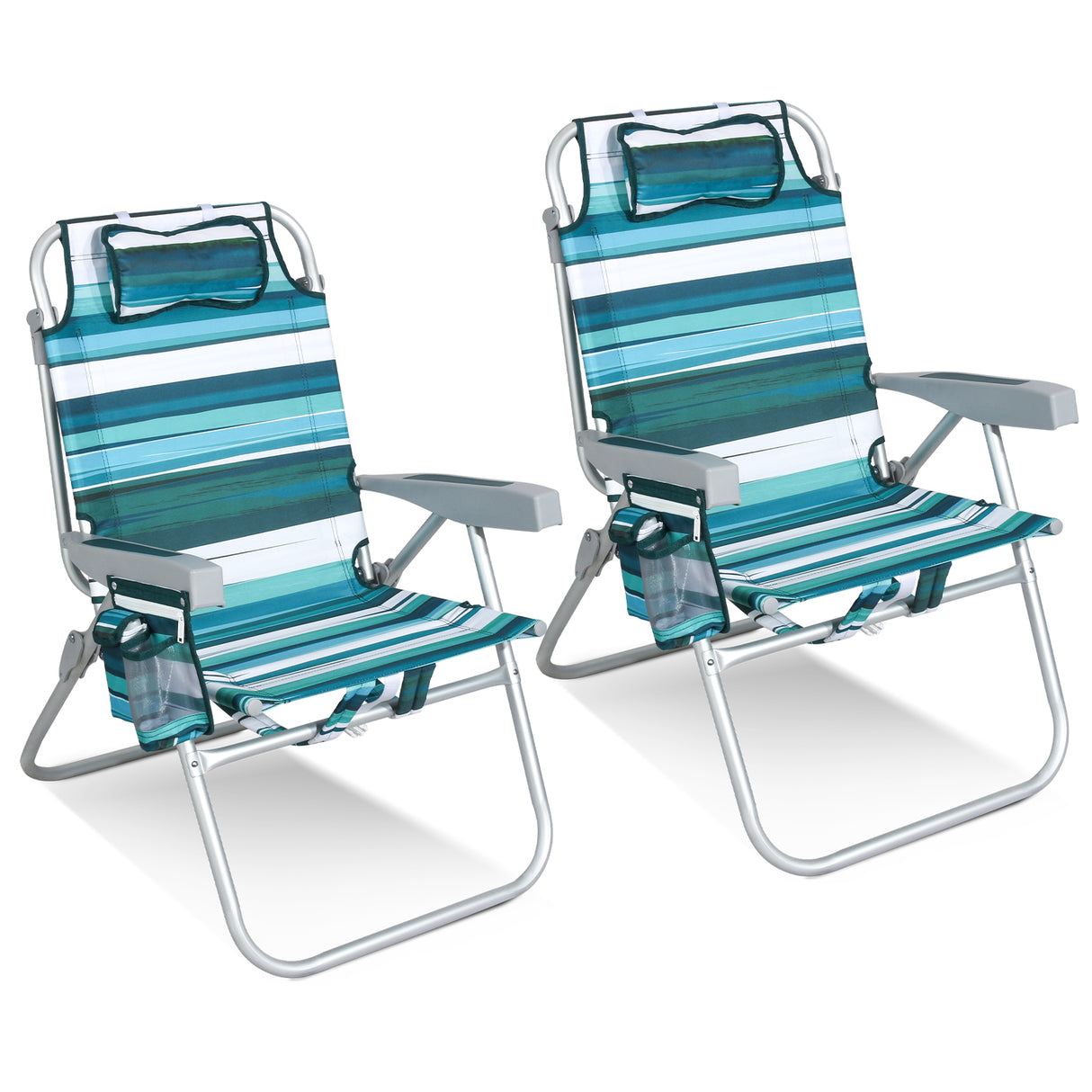 Homecall Beach Chair Foldable Lightweight Folding Chair Beach 5-Level Adjustable Backrest - Beach Chair Beach Chairs Foldable up to 136 kg for Beach, Outdoors