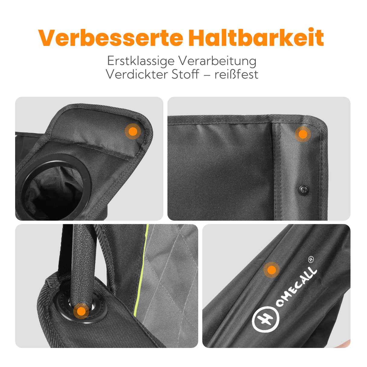 Homecall Camping Chairs, Foldable, Up to 360 kg, Ultra Large Camping Chair with High Backrest, Fully Padded, Robust and Reliable Folding Chair Camping for Outdoor, Balcony, Garden, Fishing, XXL