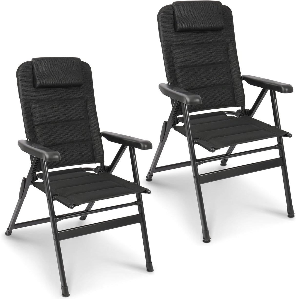 Homecall Foldable Camping Chair, 150 kg Load Capacity, Garden Chair, Folding High-Backed Chair, Balcony Chair, Fishing Chair, Patio Chairs, 6-Way Adjustable Backrest with Armrests for Camping, Garden