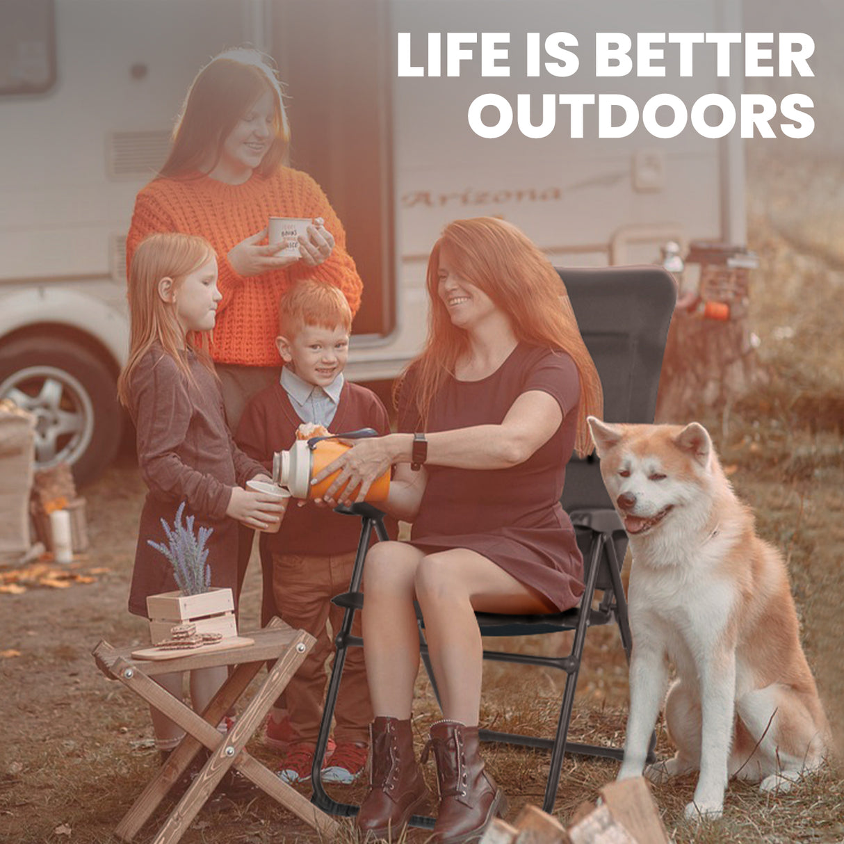 Homecall Folding Camping Chair, 150 kg Load Capacity, Foldable Garden Chair, High Backrest - Balcony Chair, Fishing Chair, Patio Chair, 5-Position Adjustable Backrest with Armrests for Camping, Garden, Balcony (2pcs)