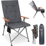 Homecall Camping Chair Foldable 150 kg Load Capacity High-Backed Chair Luxury Folding Chair Camping Chair with 3 Positions Adjustable with 4.5 cm Thick Padded Fishing Chair for Garden Balcony Caravan