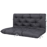 Homecall Pallet Cushion Bench Cushion with Low Backrest - Hollywood Swing, Euro Pallet Seat Cushion, Garden Bench, Double-Sided Gray for Balcony & Garden & Pallets (100 x 98 cm)