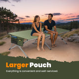 Folding Camp Bed, 210 x 80 x 60 cm, Wide Camping Bed, 200 kg Load Capacity, Stable Portable Camp Bed with Side Pocket, for Camping, Garden, Travel, Outdoor and Indoor