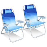 Homecall Beach Chair Foldable Lightweight Folding Chair Beach 5-Level Adjustable Backrest - Beach Chair Beach Chairs Foldable up to 136 kg for Beach, Outdoors