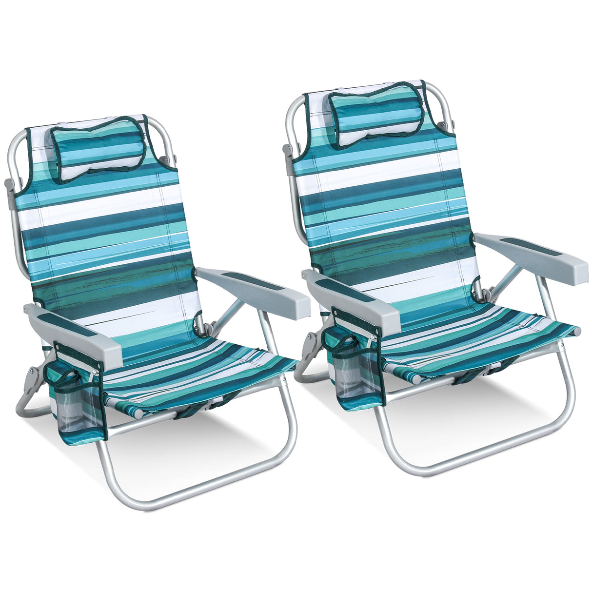 Homecall Beach Chair Foldable Lightweight Folding Chair Beach 5-Level Adjustable Backrest - Beach Chair Beach Chairs Foldable up to 136 kg for Beach, Outdoors