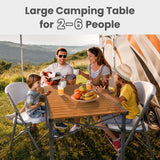 Camping Table Foldable Up to 100 kg Camping Table Height Adjustable (76/84.5/92.5 cm) Sturdy Aluminium Folding Table for 6 People - Roll Up Camping Table 120 x 70 cm Oversize Rolling Table for