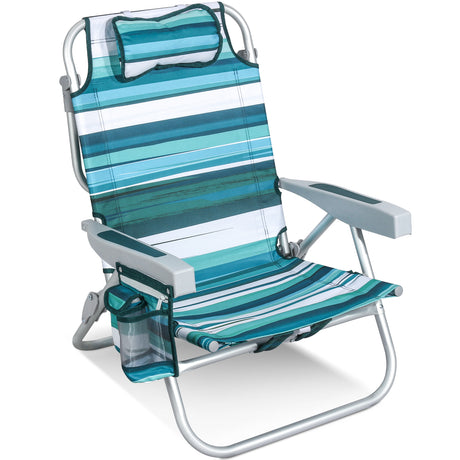 Homecall Beach Chair Foldable Lightweight Folding Chair Beach 5-Level Adjustable Backrest - Beach Chair Beach Chairs Foldable up to 136 kg for Beach, Outdoors