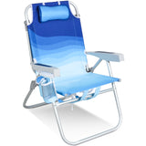 Homecall Beach Chair Foldable Lightweight Folding Chair Beach 5-Level Adjustable Backrest - Beach Chair Beach Chairs Foldable up to 136 kg for Beach, Outdoors