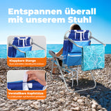 Homecall Beach Chair Foldable Lightweight Folding Chair Beach 5-Level Adjustable Backrest - Beach Chair Beach Chairs Foldable up to 136 kg for Beach, Outdoors