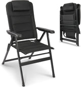 Homecall Foldable Camping Chair, 150 kg Load Capacity, Garden Chair, Folding High-Backed Chair, Balcony Chair, Fishing Chair, Patio Chairs, 6-Way Adjustable Backrest with Armrests for Camping, Garden