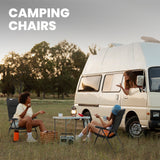 Homecall Folding Camping Chair, 150 kg Load Capacity, Foldable Garden Chair, High Backrest - Balcony Chair, Fishing Chair, Patio Chair, 5-Position Adjustable Backrest with Armrests for Camping, Garden, Balcony (2pcs)