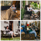 Homecall Foldable Camping Chair, 150 kg Load Capacity, Garden Chair, Folding High-Backed Chair, Balcony Chair, Fishing Chair, Patio Chairs, 6-Way Adjustable Backrest with Armrests for Camping, Garden