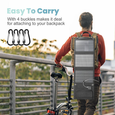 HOMEMORE 28W Portable Solar Charger with QC3.0 USB/Type - C Port, Solar Panel, Foldable, Ideal for Cell Phone, Tablet, Power Bank, Camera And So On - Homecall - outdoor